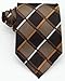 Geotae Zerun New Classic Striped Check Paisley JACQUARD WOVEN Silk Men's Tie Necktie (Check Brown/Black)