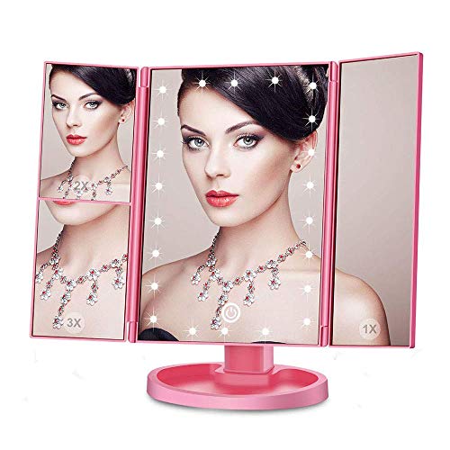 Makeup Mirror with Lights, 21 LED Vanity Mirror with 1x 2x 3x Magnification