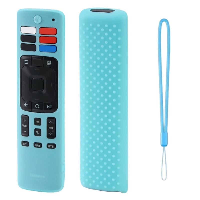 Soft Silicone Protective Housing Case for Hisense ERF3A69 ERF3R69 ERF3I69 ERF3S69 ERF3N69 ERF3A69 for Toshiba CT-95003 Remotes Anti-Scratch Drop-Proof Non-Slip Dust Cover (Glow-in-The-Dark Blue)