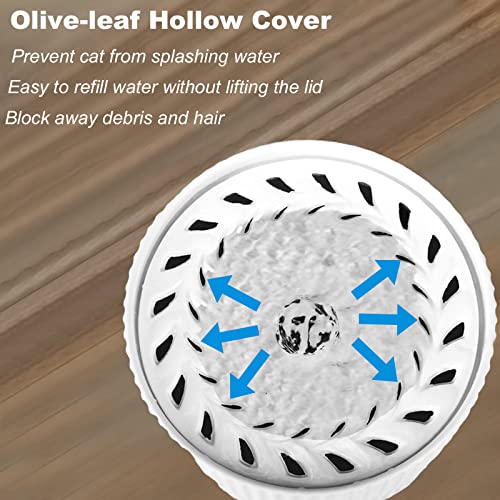 Kopmath Ceramic Cat Water Fountain, Automatic Pet Drinking Fountain, Easy To Refill And Clean, Dishwasher Safe, 1.2L / 41 Oz Ultra-Quiet Water Dispenser For Cat Small Dog, Way Better Than Plastic #TOP4