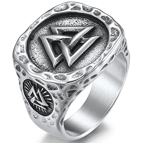 Jude Jewelers Stainless Steel Retro Vintage Nordic Vikings Valknut Pirate Compass Scandinavian Biker Ring