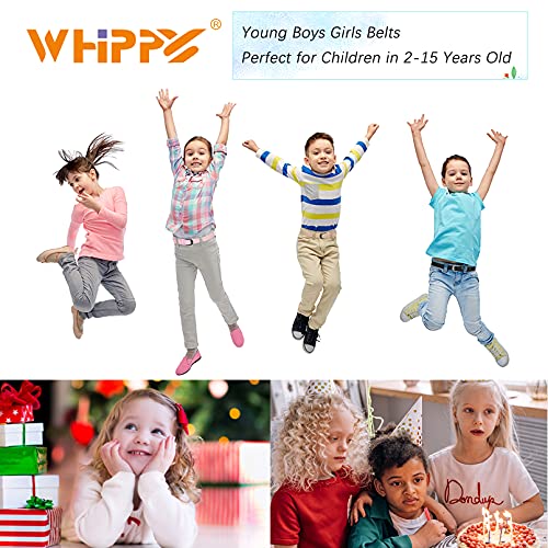 Whippy 2 Pack Kids Braided Elastic Stretch Belt For Boys And Girls Canvas Woven Belts With Solid Pin Buckle For Teen Junior, Black/Coffee, Fits Waist 20-22 Inches #TOP5