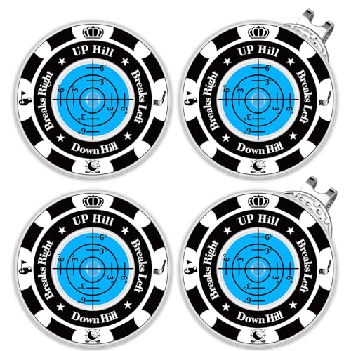 Tsocent Golf Green Reader, 4 Pack Ball Marker for Putting