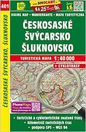 Wanderkarte Tschechien Ceskosaske Svycarsko, Sluknovsko 1 : 40 000: Turisticke Mapy Cesko: 401