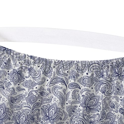 Image of Elegant Comfort Softest and Coziest 4-Piece Sheet Set - 1500 Premium Hotel Quality Microfiber - Deep Pocket, Wrinkle Resistant 4-Piece Paisley Pattern Bed Sheet Set, Twin XL, Paisley Navy