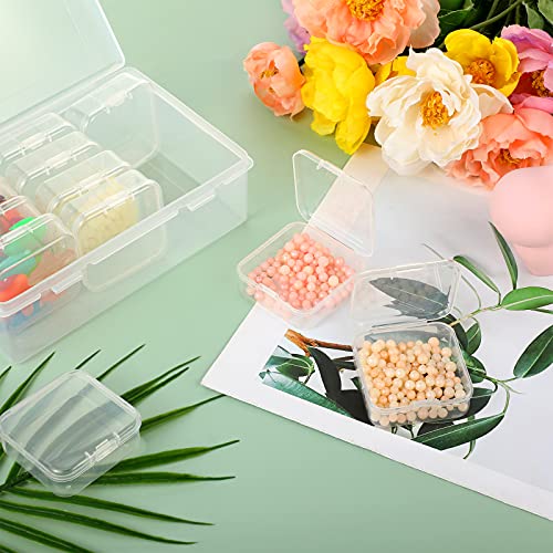 Image of Blulu 13 Pieces Small Bead Organizers Plastic Bead Storage Containers with Lids Mini Clear Storage Cases Transparent Craft Boxes for Jewelry Diamonds DIY Art Craft Accessory(2.1 x 2.1 x 0.8 Inch)