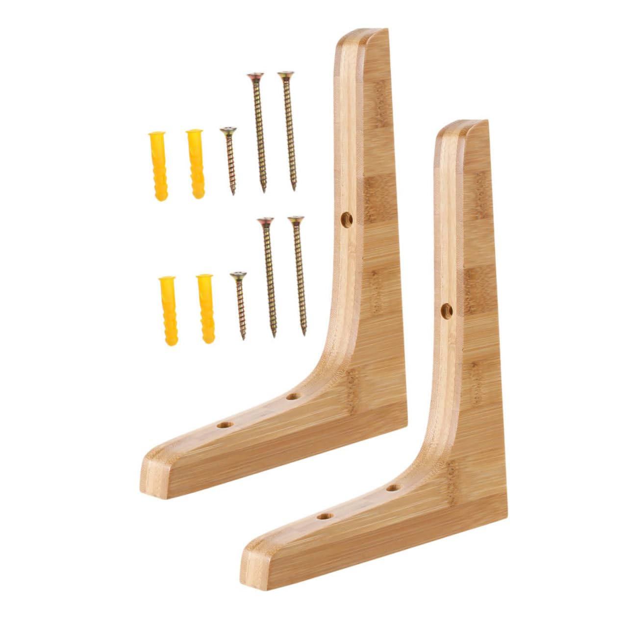 IWOWHERO Wooden Shelf Brackets 2pcs Wall Mounted Triangle Shelf Brackets Strong Stability Flower Racks Space Saving