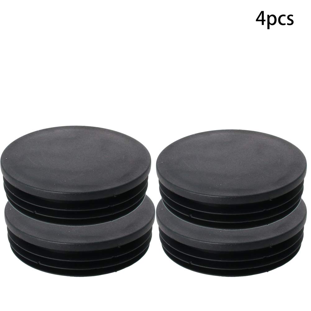 MroMax Tappo per tubo in plastica da 100 mm di diametro, tappi terminali rotondi per corrimano, canale delle scale, ringhiera, tubo nero, 4 pezzi