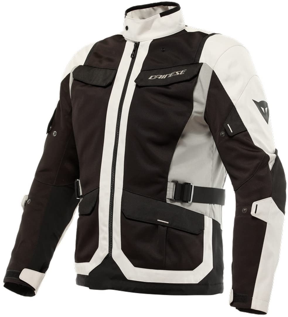 Dainese - Desert Tex Jacket, Summer Motorcycle Jacket, Lightweight Technical Fabric, Protections On Shoulders And Elbows, Men's Motorcycle Jacket, Peyote/Black/Steeple-Gray, 56