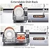 Urackify Stainless Steel Dish Drying Rack - Dish Drainer for Kitchen Counter, Extendable Drainboard with Foldable, Space-Saving Cup & Bowl Organizer, Includes Knife and Utensil Holder, Gray #2