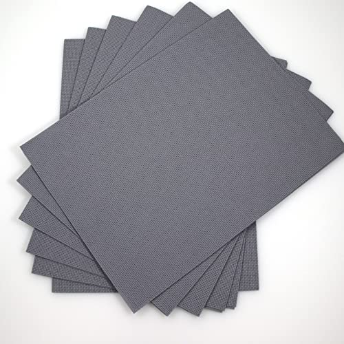 Image of KCS 6 pc of 12 inch x 18 inch 14CT Counted Cotton Aida Cloth Cross Stitch Fabric (Light Steel Grey)