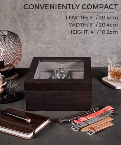 Tawbury Wood Watch Box Organizer For Men – 6 Watch Display Case For Men Watch Organizer For Men | Watch Cases For Men 6 Slot Wooden Watch Boxes For Men | Mens Watch Case Wooden Watch Holder For Men #TOP3