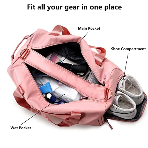 COLOYDuffle Bag For Women, Sports Duffel Bag for COLOY with Wet Pocket & Shoe Compartment, Overnight Weekender Travel Bag(Pink)(0 pink)2