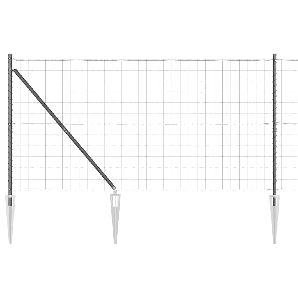 Steel Garden Fence Panel with Posts Grey 1.2m x 25m Outdoor Privacy Barrier Weather Resistant Secure Boundary for Pet Enclosure and Terrace Decoration Includes Fixing Accessories