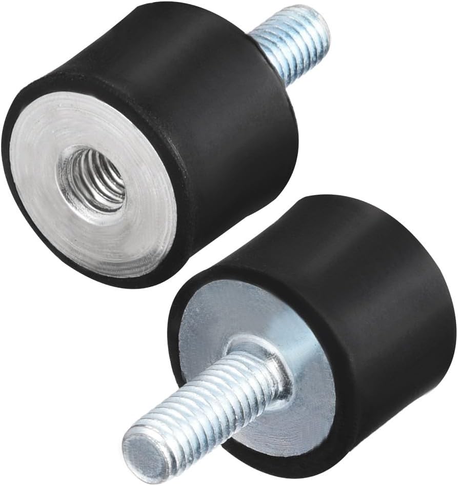 #US 2pcs M6 Male Female Shock Absorber Anti Vibration Isolators 20mm X 15mm Black