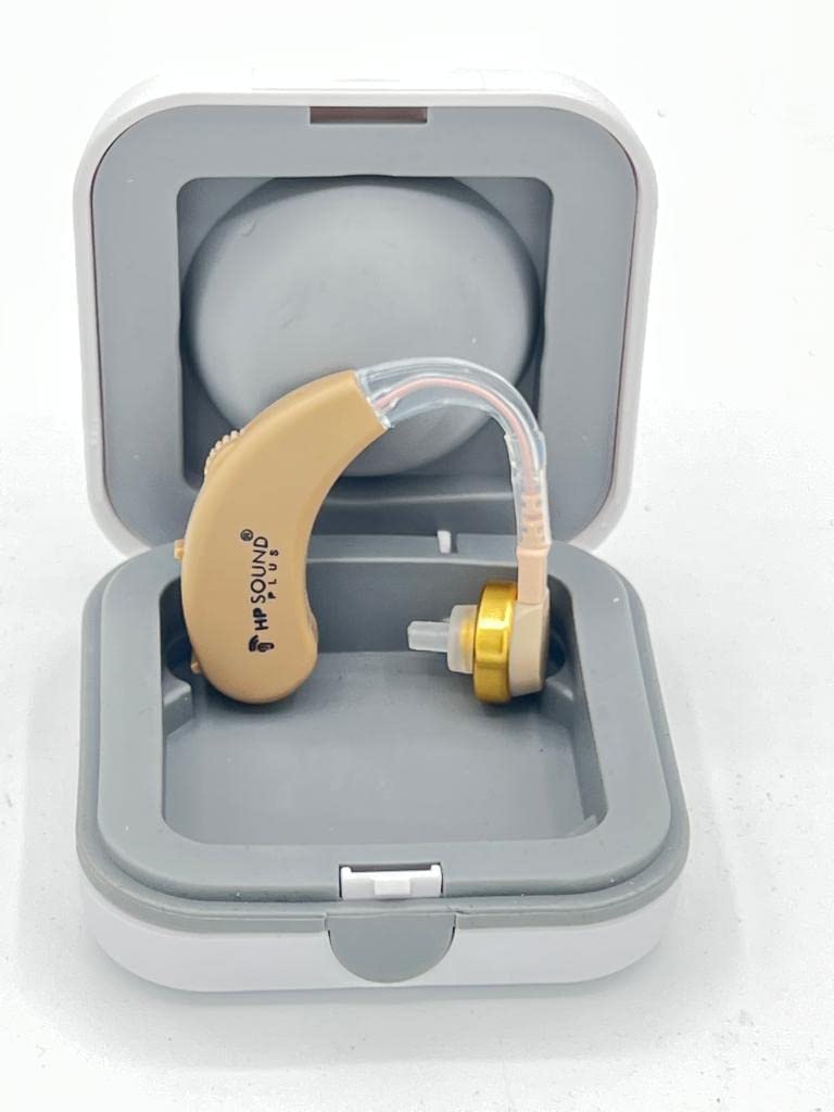 HP SOUND PLUS Hear The World Hearing Aids & Hearing Solutions For Men Age 30 to 80, Cream, Medium