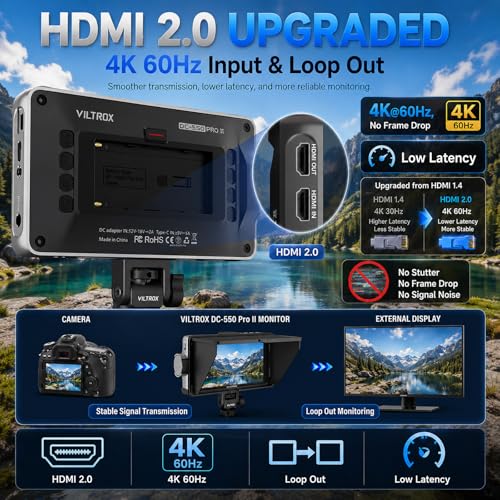 VILTROX DC-550 Pro ii 5.5" 1400 Nits 4K60 HDMI 2.0 Camera Monitor - image 7