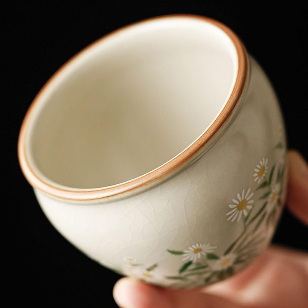 Tazas de té Pequeñas Taza de té estilo chino for estudio ocio, taza cerámica Personal, juego Kung Fu, tazón Taza de té de Kungfu