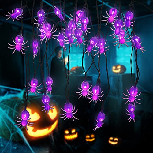 oopswow YOUNGAR Halloween Decor Spider String Lights, Solar String Light,2PACK 20ft 30 LED Outdoor Decorative Lights for Patio, Garden, Gate, Yard, Halloween Christmas Decoration (2Pack,Spider) oopswow YOUNGAR Halloween Decor Spider String Lights, Solar String Light,2PACK 20ft 30 LED Outdoor Decorative Lights for Patio, Garden, Gate, Yard, Halloween Christmas Decoration (2Pack,Spider)