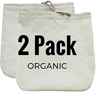 Gaia Guy Nut Milk Bag 2 Pack! Commercial Quality & Reusable - 12"x12" - Hemp (Sprouts!) + Organic Cotton (Cheese Cloth Strainer)