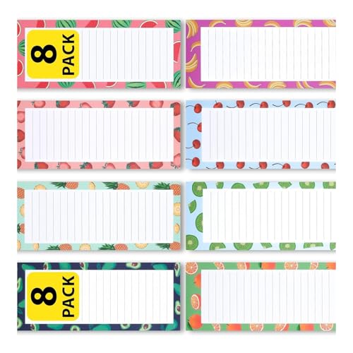 Bloc-notes magnétiques autocollants x8 pour liste de courses