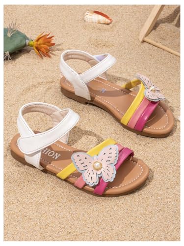 GORGLITTER Girl's Butterfly Pearl Applique Strappy Dress Sandals Cute Open Toe Slide Shoes2