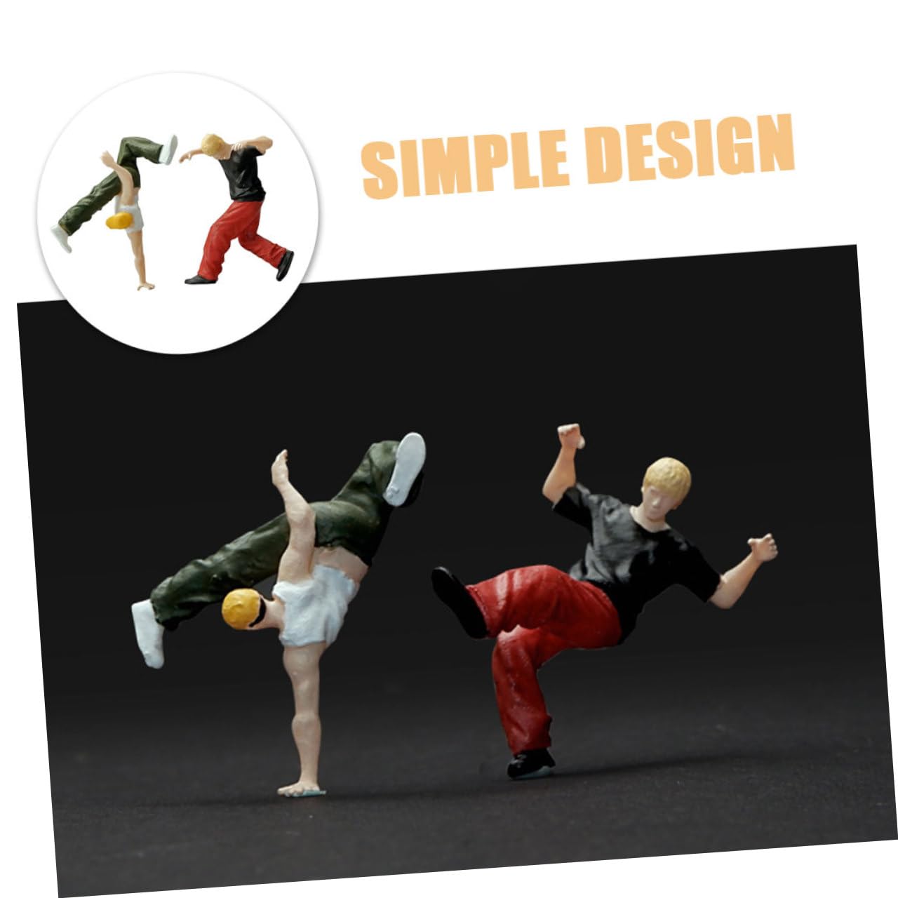 Angoily 3 Set Miniature Hiphop Men Decorazione Per Scene Danza Urbana E Concerti Hiphop Figure Collezionabili Per Appassionati Cultura Street Dance 2 Pezzi * 3