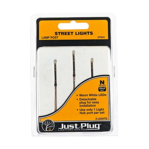 Woodland Scenics WOOJP5641 N Street Lights, Lamp Post (3)