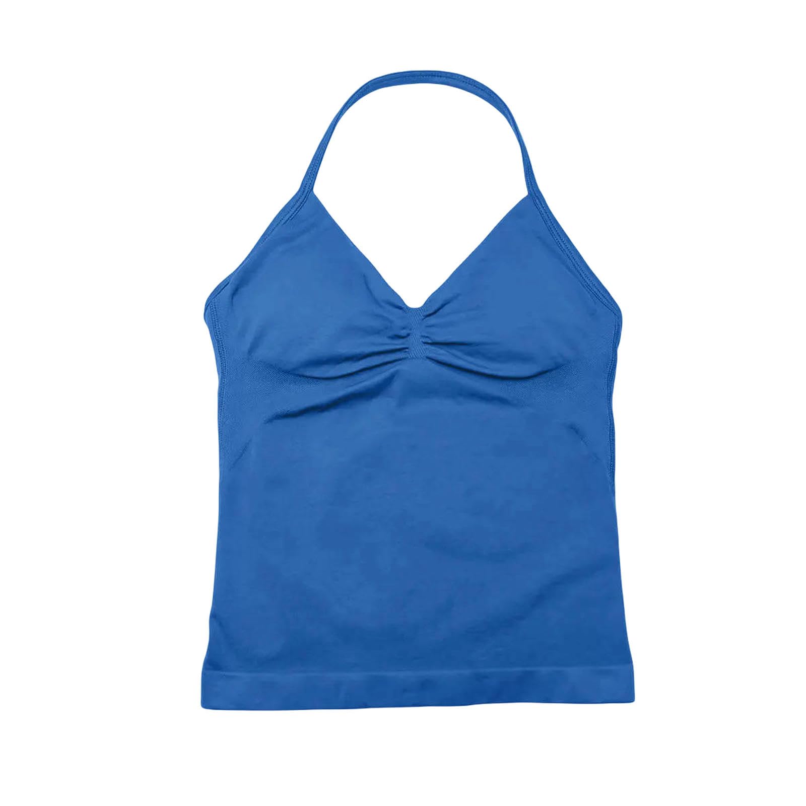 Reggiseno Sportivo Donna Longline Strappy Top Sports Yoga Gilet da Yoga Femminile Fitness Top Top Gym Beautiful Bra Open Running Workout-a-Blu-l