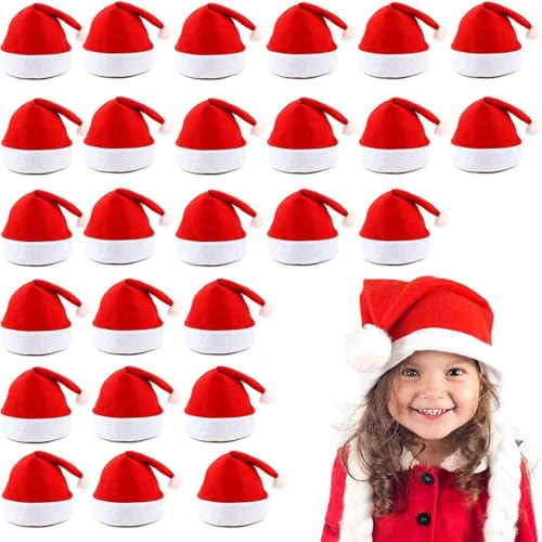 LYFETC Weihnachtsmütze 24 Stück Nikolausmütze Weihnachtsmann...