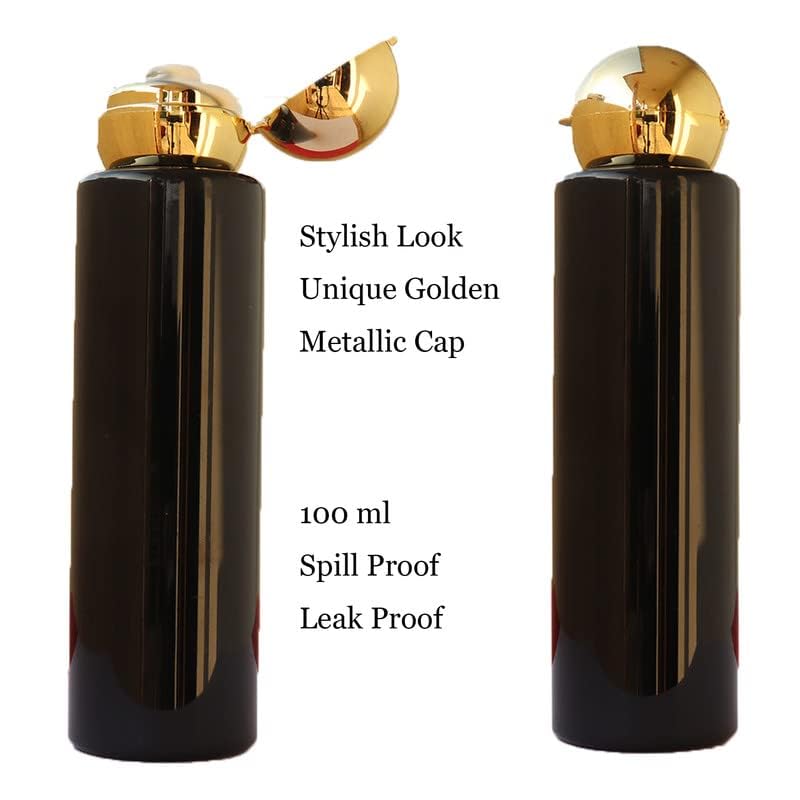 Image of Prakash 100ml Black Bottle (Pack of 3) Empty Refillable Plastic Dispenser Bottles -Multi use Bottles Refillable for Hair Oils,Sanitizer & Travel Needs, Perfect for Kitchen Use