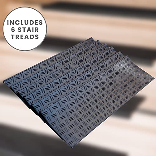 Envelor Anti-Slip Rubber Stair Treads - Non-Slip, Strong Grip - All-Weather Safety Step Mats For High Traction - Indoor Or Outdoor (10 X 30 Inches, Checker, 6 Pack) #TOP2