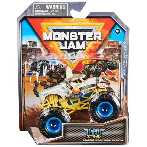 Monster Jam, Official Tempest Steed Monster Truck, Die-Cast Vehicle, 1:64 Scale, Kids Toys for Boys Ages 3 and up