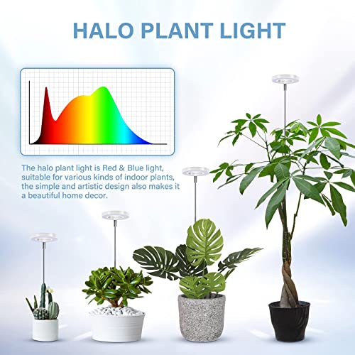 Ipower Grow Light Full Spectrum Led Plant Light For Indoor Plants, Height Adjustable Growing Lamp With Auto On/Off Timer 6/9/12H, 10 Dimmable Brightness, Red&Blue #TOP5