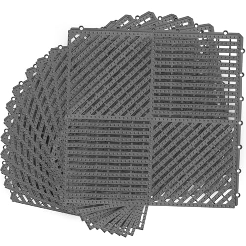 Tapis modulaire gris fonce au drainage rapide pour terrasse et balcon - 2