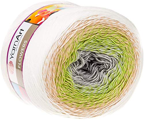 Image of Yarn Art Flowers 55% Cotton 45% Acrylic 250gr 1094yds Multicolor Rainbow Crochet Spring Summer 2 Sport Yarn (274)
