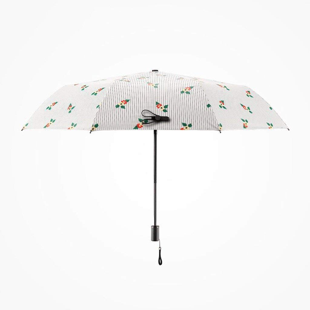 Parapluie pliable et léger motif fleur rayé pour femme