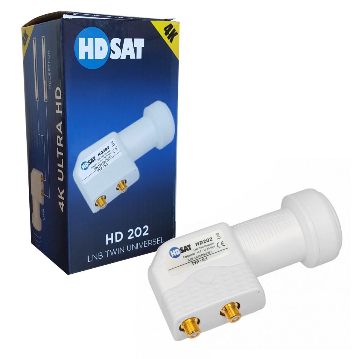 MODELE RECONDITIONNE HD202 LNB Twin Full HD 4K Tête Parabole 2 Sorties 0,1dB