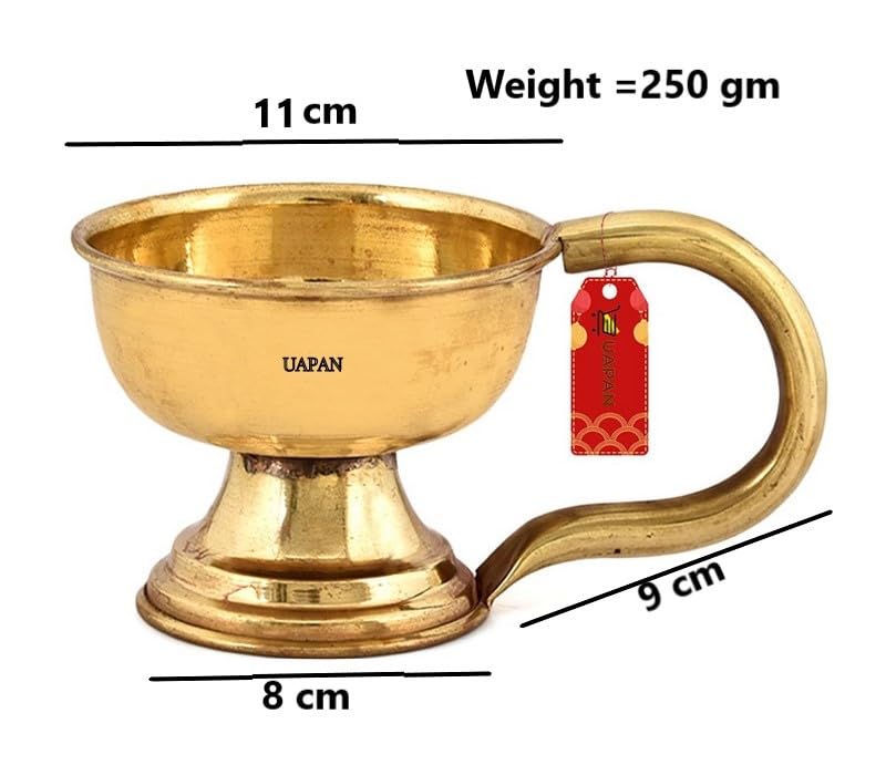 Image of UAPAN Brass Dhunuchi, Durga Puja | Dhoop Dani | Traditional Incense Burner for Puja Diya(Pack of 1,11 cm)