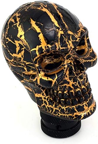 Thruifo Skull MT Car Stick Shifter Handle, Gear Shift Knob Small Teeth Devil Skeleton Style Fit Most Manual Automatic Transmissions, Black Pattern