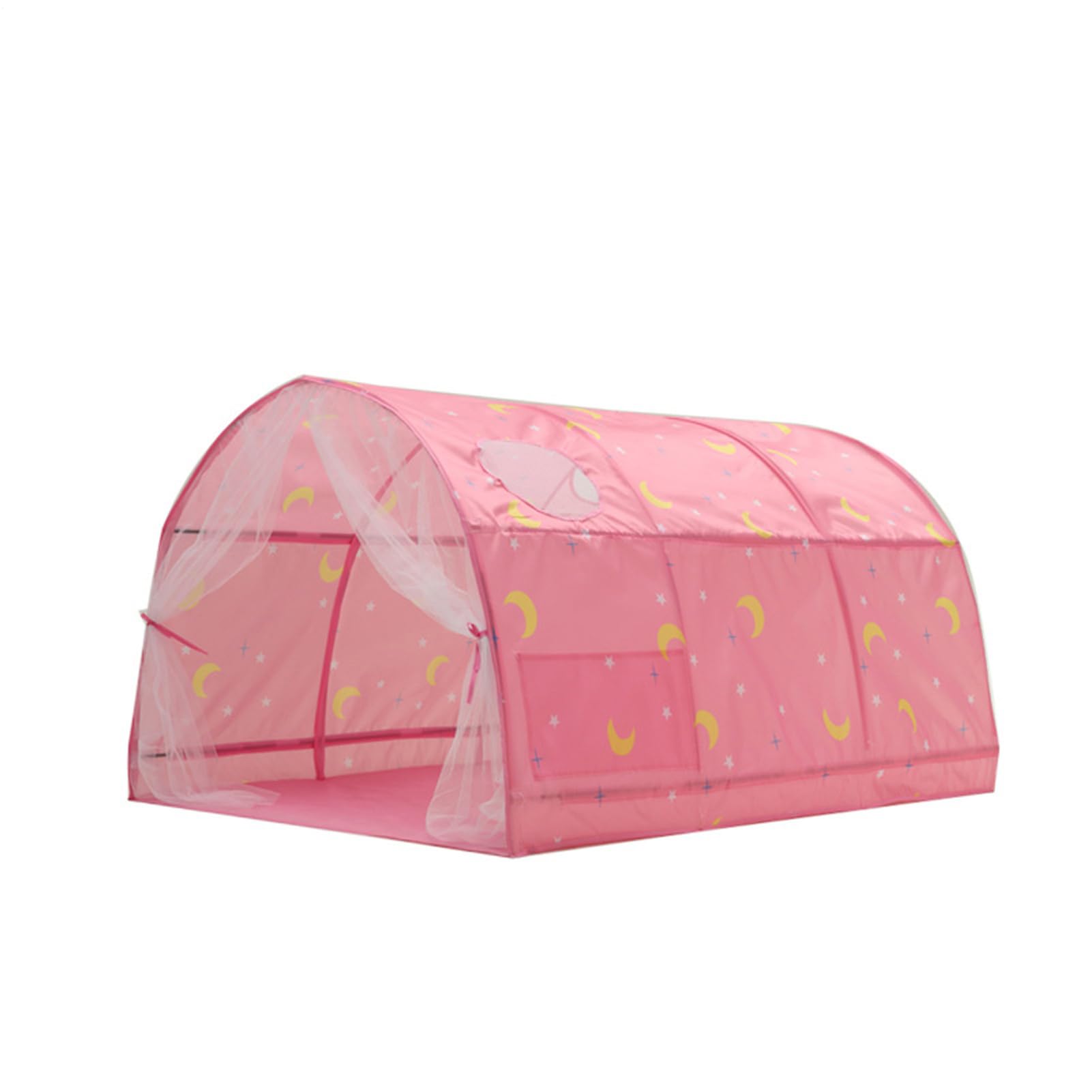 Kids Bed Tent House - 55.12x39.37x31.5in Pop- Frame Sleeping Canopy, Breathable Mesh Privacy Space for Boys Girls, Indoor Outdoor Bunk Ground Use | Visual Training Play Sleep Shelter