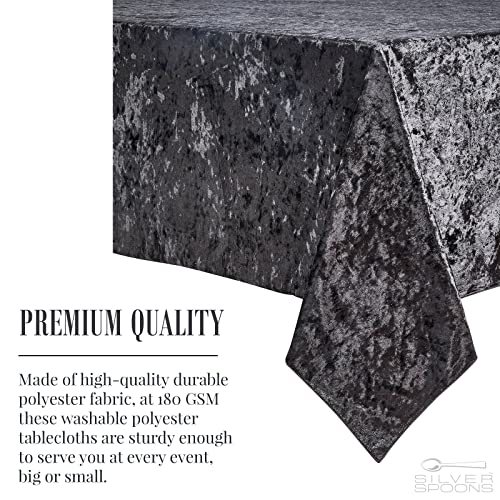 Rcz Décor Velvet Black Rectangle Tablecloth Washable Polyester Wrinkle Resistant 90” X 156” Decorative Table Cover Cloth For Halloween, Weddings, Parties And More 758 #TOP3
