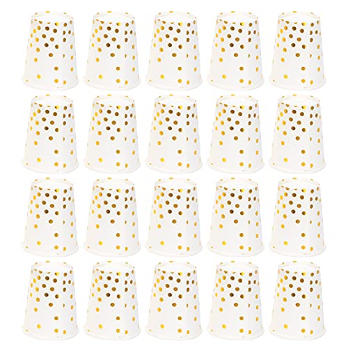 Qcwwy Gobelets en Papier à Pois Dorés élégants, Gobelets de Fête avec Fond de Couleur Pure, Adaptés aux Fêtes d'anniversaire, de Fiançailles, de Remise...