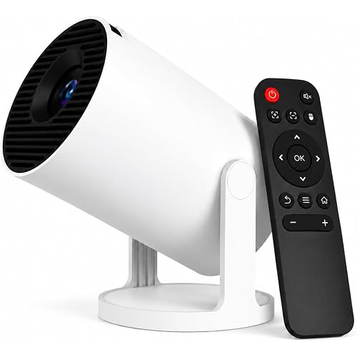 Mini Projector 4K WiFi 6 Bluetooth 5.4 Built-in Apps Portable Projector | Multiple Device Compatibility, 180° Rotation, Built-in Speaker, Auto Vertical Keystone Correction, Easy Setup Home & Outdoor
