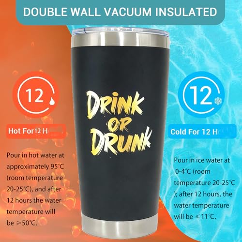 HJOCMLE Travel Coffee Tumbler 20OZ Stainless Steel Tumbler with Magnetic Slider Lid Funny“Drink”Travel Mug Insulated Cup as Men Birthday Gifts for Outdoor&Indoor - image 5