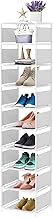 esonstyle Shoe Rack White 10 Narrow Space-Saving – Durable (Metal+Plastic), Shoe Organizer, Large Capacity, Ideal for Entryway, Hallway, Wardrobe, Hallway