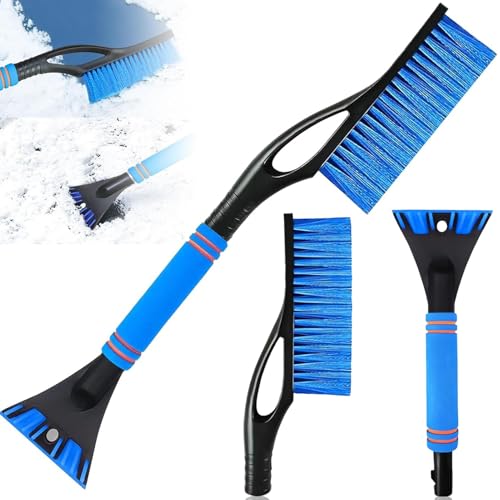 GUIANLOU 2 en 1 Grattoir à Glace Et Brosse à Neige,Grattoir à Glace pour Voiture avec Brosse,Détachable Grattoir a Neige,Brosse à Neige Voiture Ajustables,pour Voitures,Camions,etc (Bleu)