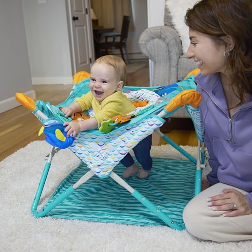 Image of Bright Starts Disney Baby Finding Nemo Pop 'N Jump Portable Baby Jumper, Foldable Indoor /Outdoor Baby Jumper with Sensory Activities, Ages 6-12 Months