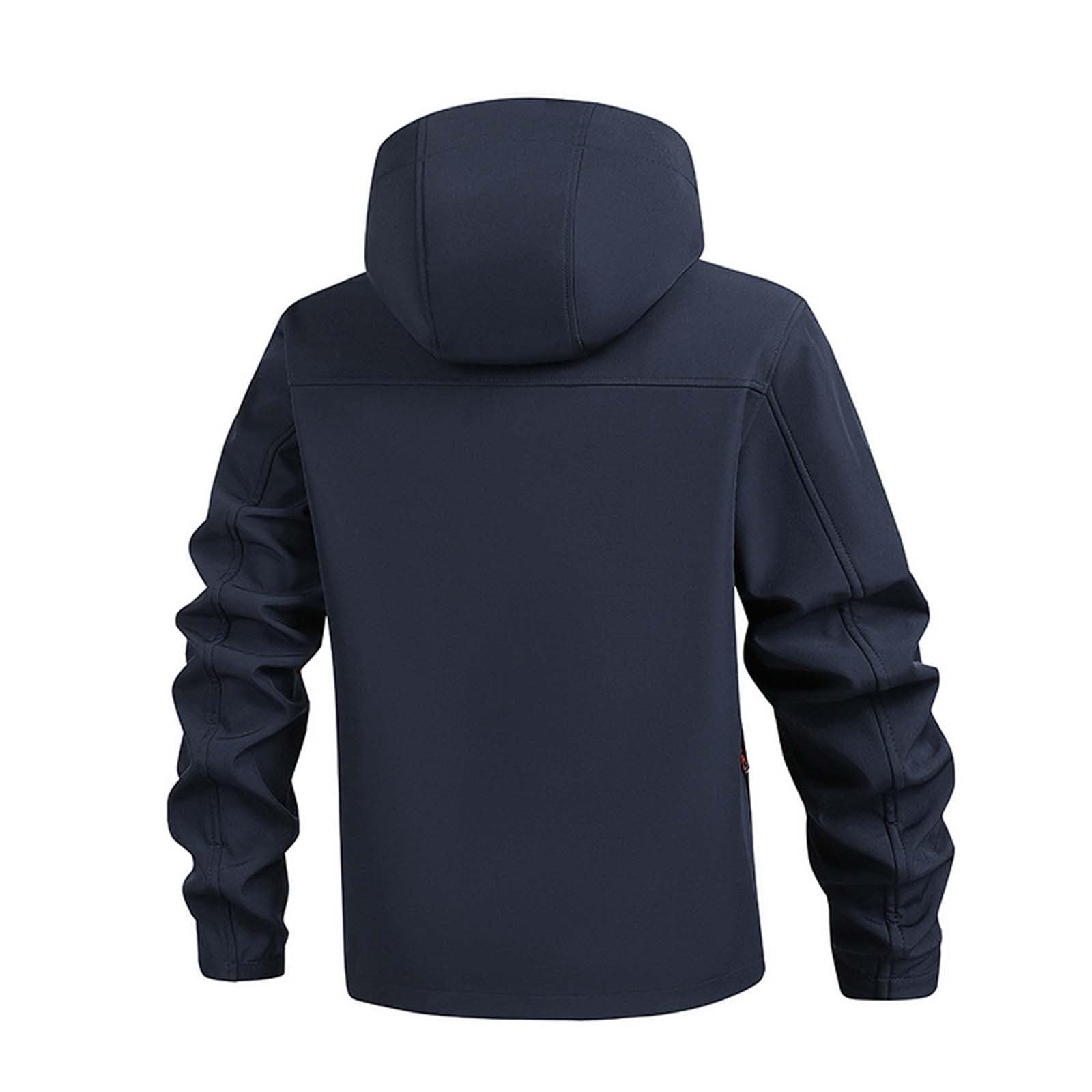 Generisch Giacca invernale da uomo in softshell, antivento, in pile, calda, impermeabile, casual, escursionismo, ciclismo, sport
