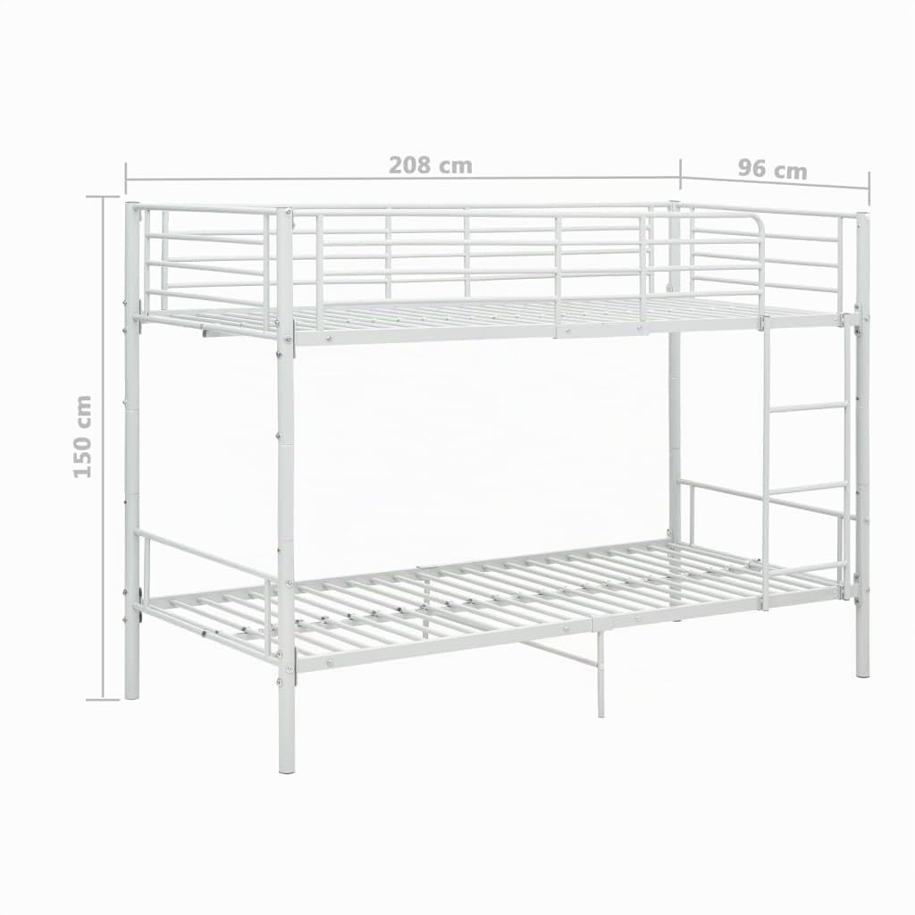 Cama litera de Metal Blanca 90x200 cm
